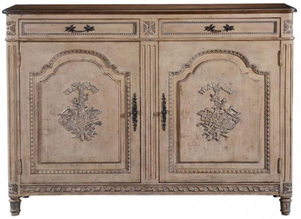 Sideboard French Louis XVI White Walnut  Pretty Hand Carved Wood