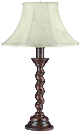 Table Lamp TRADITIONAL Antique Rope Twist 1-Light Chestnut Resin Hand-Painted