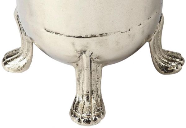 Umbrella Stand Claw Feet Ball and Clawfoot Polished Silver Metalworks Gray