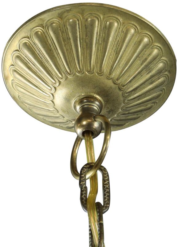 Vintage Chandelier Rococo 5-Arm 8-Light Brass Hammered Metal Bronze 25W