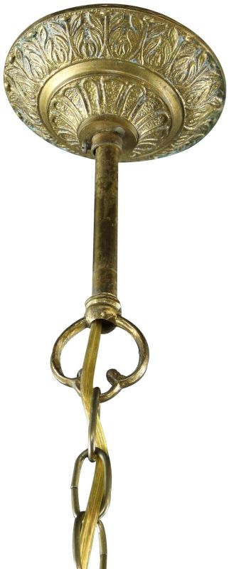 Vintage Chandelier Rococo 8-Light 8-Arm Brass Metal Beige Blush Candles