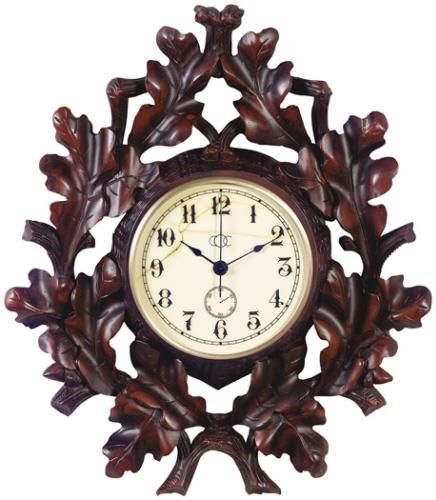 Wall Clock MOUNTAIN Rustic Oak Leaf Resin Hand-Painted Quartz Movement