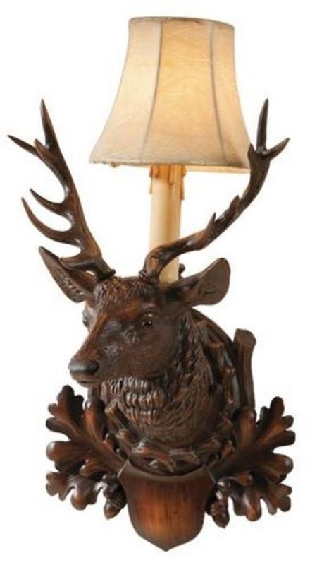 Wall Sconce MOUNTAIN Rustic Regal Stag Deer Right-Facing Right 1-Light