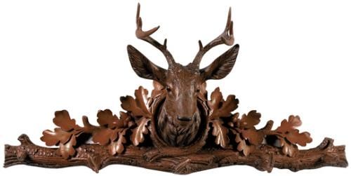 Wall Trophy Aspen Stag Head Deer 5-Hook Hand Painted Cast Resin OK Casting