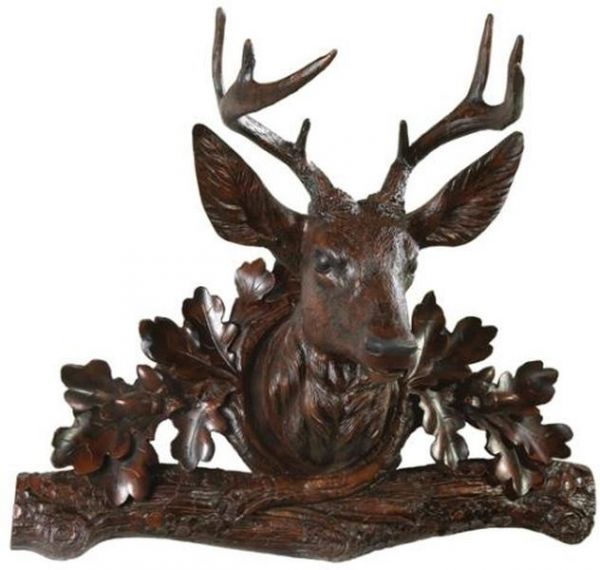 Wall Trophy Hunting Aspen Stag Chocolate Brown Cast Resin Hand-Painted
