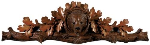 Wall Trophy Hunting MOUNTAIN Rustic Aspen Bear Head 5-Hook Chocolate Brown