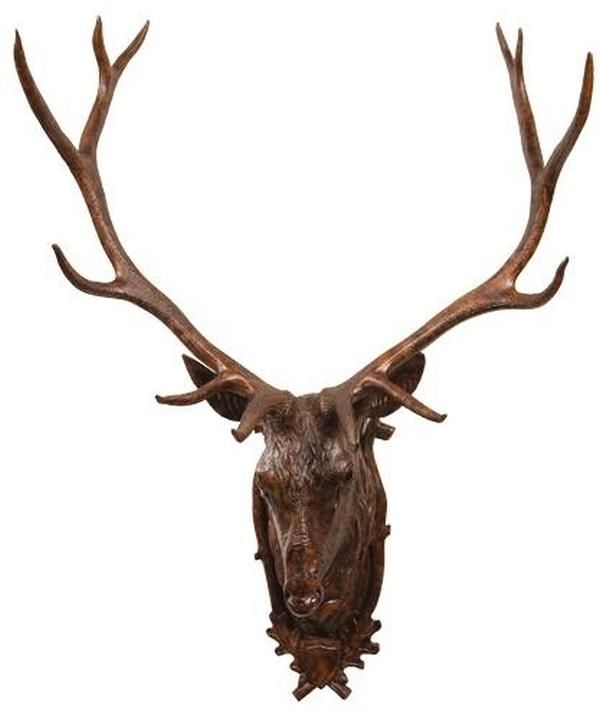 Wall Trophy Stag Head Rustic Deer Lifesize Hand Painted Cast Resin OK Casting