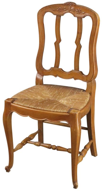 Dining Chairs French Country Farmhouse Cherry Wood Cane Set 6 Vintage 1930