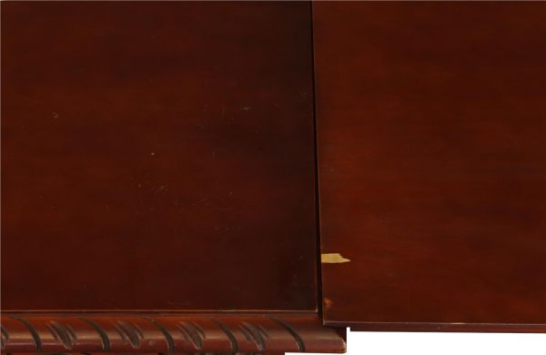 Table Renaissance Mahogany Vintage French 1950 Extending Leaf Wood Metal