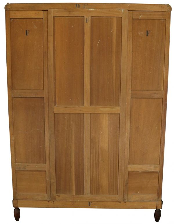 Armoire Art Deco 1920 Antique French Walnut Wood Bakelite Plastic Accents Mirror