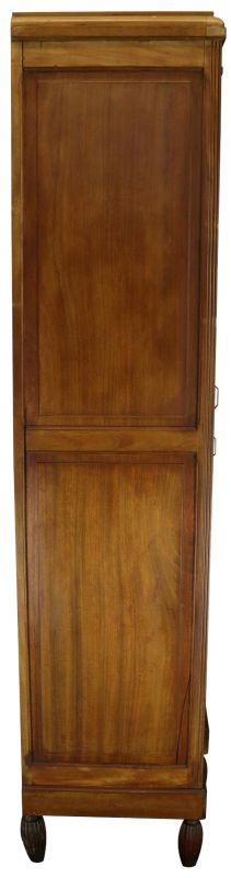 Armoire Art Deco 1920 Antique French Walnut Wood Bakelite Plastic Accents Mirror