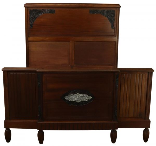 Bed Art Deco Deco Mid-Century Modern Mahogany Wood Bakelite Plastic 1920