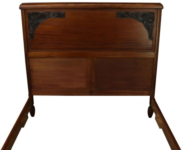 Bed Art Deco Deco Mid-Century Modern Mahogany Wood Bakelite Plastic 1920