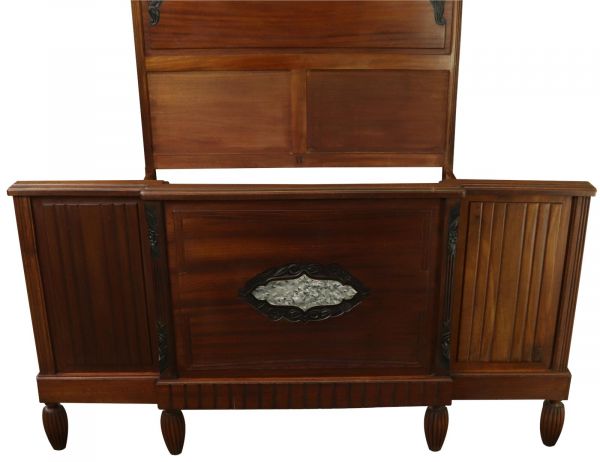 Bed Art Deco Deco Mid-Century Modern Mahogany Wood Bakelite Plastic 1920