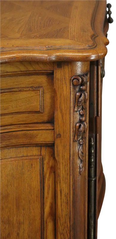 Sideboard Louis XV Rococo French Vintage 1930 Carved Oak 3-Door 3-Drawer