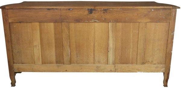Sideboard Louis XV Rococo French Vintage 1930 Carved Oak 3-Door 3-Drawer