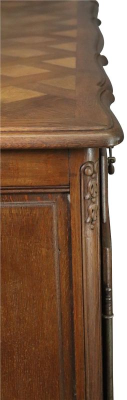 Antique Sideboard French Louis XV Rococo 1900 Oak 4-Doors 2-Drawer