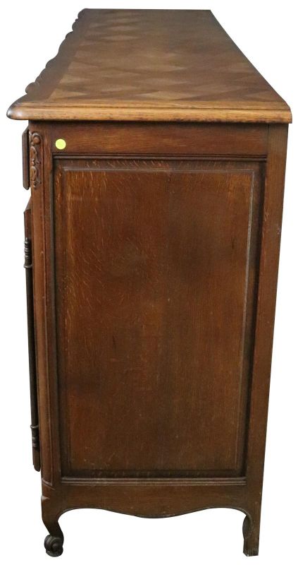 Antique Sideboard French Louis XV Rococo 1900 Oak 4-Doors 2-Drawer