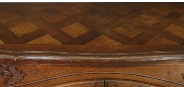 Antique Sideboard French Louis XV Rococo 1900 Oak 4-Doors 2-Drawer