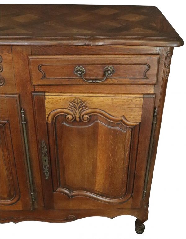 Antique Sideboard French Louis XV Rococo 1900 Oak 4-Doors 2-Drawer