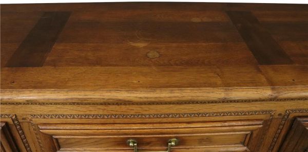 Sideboard Normandy Antique French 1890 Carved Walnut Flowers, 3-Door