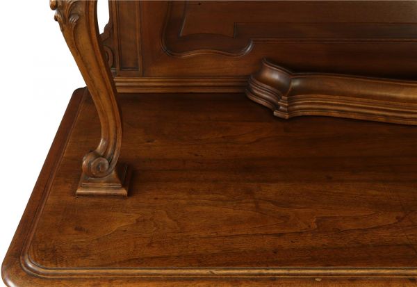 Buffet Louis XV Rococo 1900 Antique French Carved Walnut Glass Doors