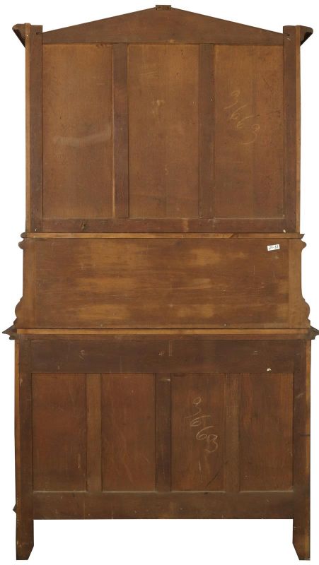 Buffet Louis XV Rococo 1900 Antique French Carved Walnut Glass Doors
