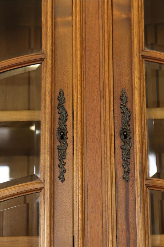 Buffet Louis XV Rococo 1900 Antique French Carved Walnut Glass Doors