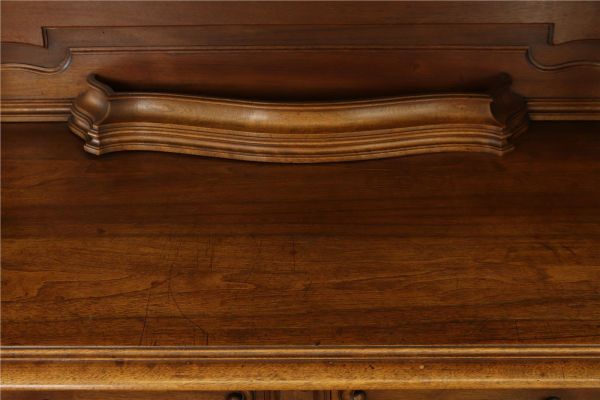 Buffet Louis XV Rococo 1900 Antique French Carved Walnut Glass Doors