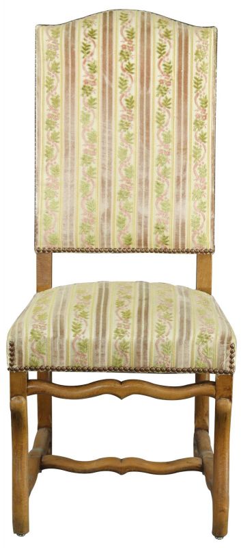 Dining Chairs Sheepbone French Vintage 1930 Light Oak Wood, Pink Green Floral