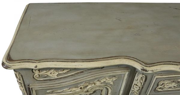 Sideboard French Country Farmhouse Oak Distressed Gray Painted Antique 1900