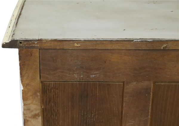 Sideboard French Country Farmhouse Oak Distressed Gray Painted Antique 1900