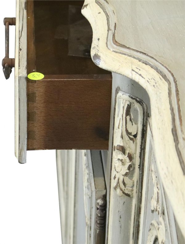 Sideboard French Country Farmhouse Oak Distressed Gray Painted Antique 1900