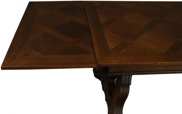 Table Renaissance Oak Vintage French 1950 Extending Wood Wrought Iron