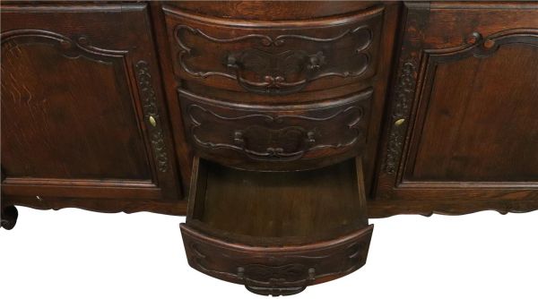 Antique French Sideboard Louis XV Rococo 1880 Oak 2-Drawer 3-Drawer