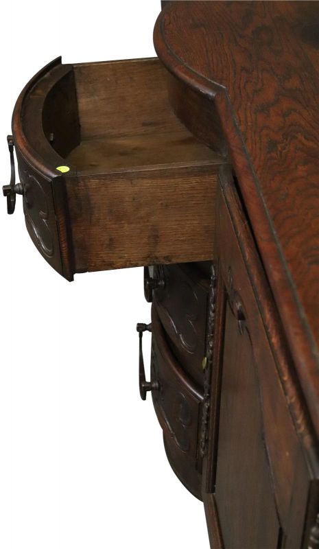 Antique French Sideboard Louis XV Rococo 1880 Oak 2-Drawer 3-Drawer
