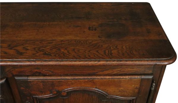 Antique French Sideboard Louis XV Rococo 1880 Oak 2-Drawer 3-Drawer
