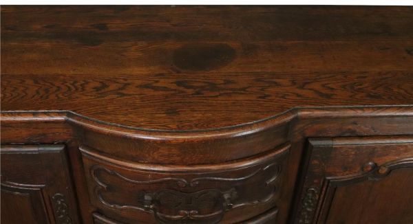 Antique French Sideboard Louis XV Rococo 1880 Oak 2-Drawer 3-Drawer