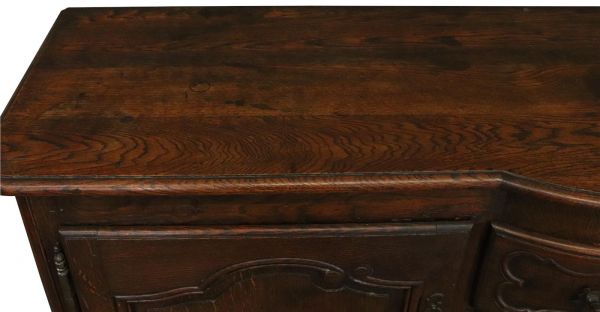 Antique French Sideboard Louis XV Rococo 1880 Oak 2-Drawer 3-Drawer