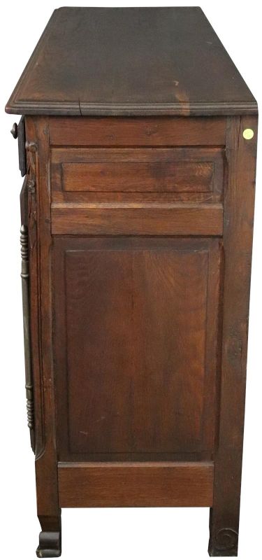 Sideboard Louis XV Rococo Vintage French 1950 Oak 3-Door 3-Drawer