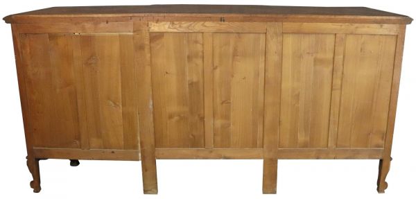 Sideboard Louis XV Rococo French Vintage 1950 Carved Oak 3-Door 3-Drawer