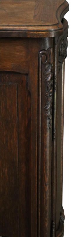 Sideboard Louis XV Rococo French Vintage 1950 Carved Oak 3-Door 3-Drawer