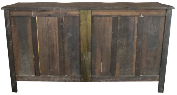 Sideboard Louis XV Rococo French Vintage 1950 Carved Oak 3-Door 3-Drawer