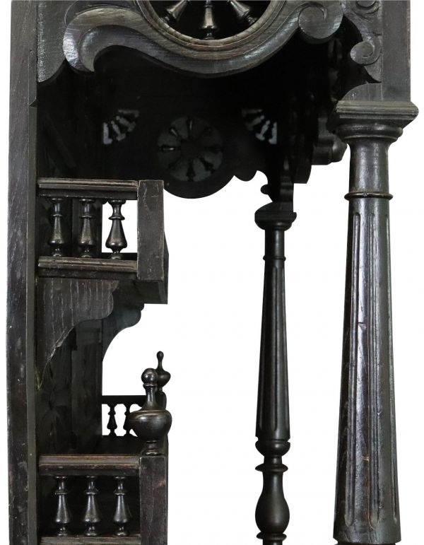 Brittany Buffet Antique French 1900 Chestnut Carved Figures Ship Wheels 2-Door