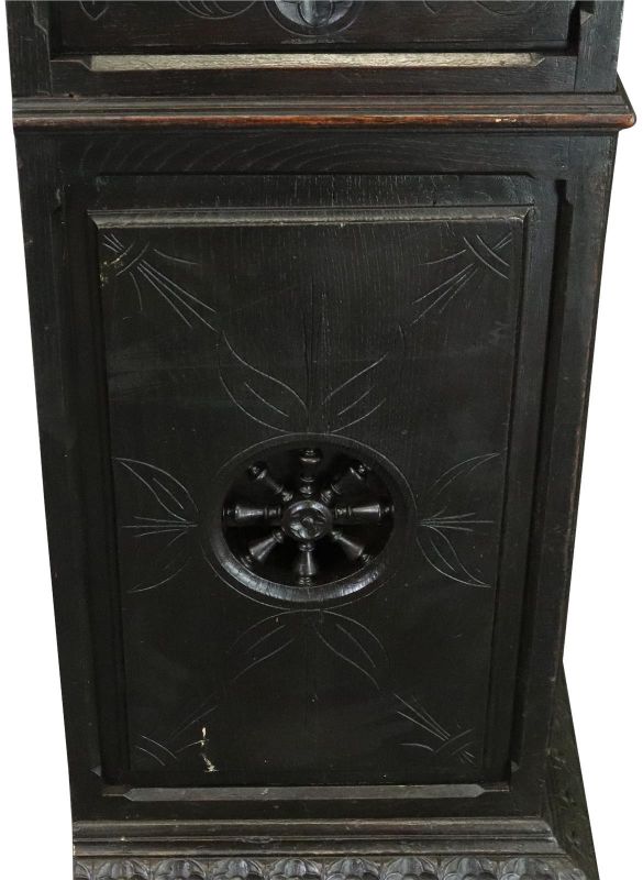 Brittany Buffet Antique French 1900 Chestnut Carved Figures Ship Wheels 2-Door