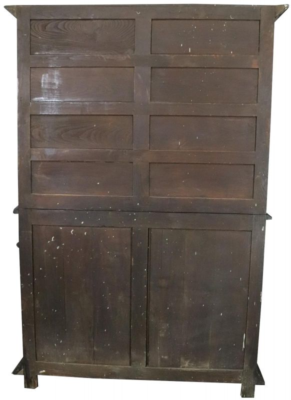 Brittany Buffet Antique French 1900 Chestnut Carved Figures Ship Wheels 2-Door
