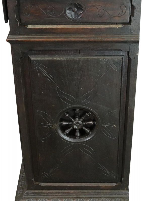 Brittany Buffet Antique French 1900 Chestnut Carved Figures Ship Wheels 2-Door