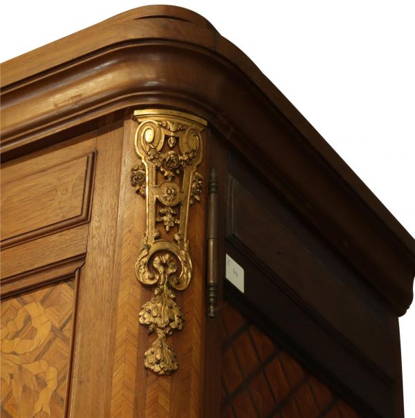 Armoire Louis XVI Antique French Mahogany Rosewood Inlay Satinwood Marquetry