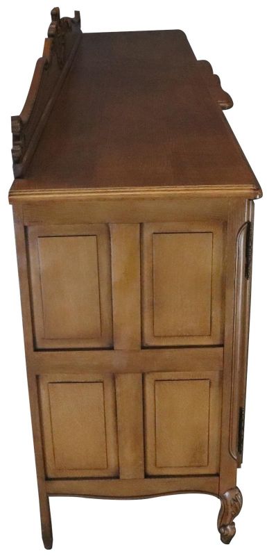 Sideboard Louis XV Rococo Vintage French Oak 4-Door 98 Inches Wide Server