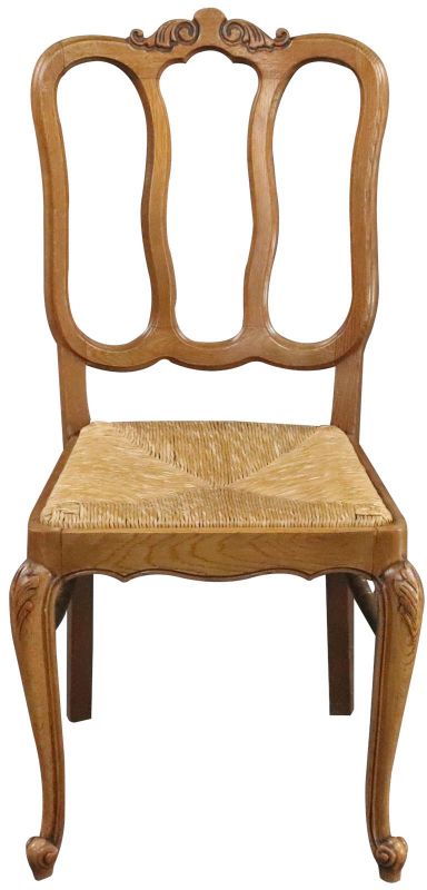 Dining Chairs Louis XV Rococo Vintage 1950 French Oak Cane Rattan Set 6
